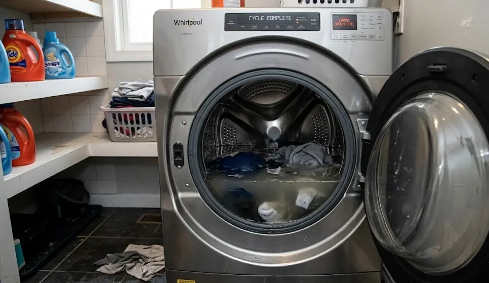 Washer not draining water in Abilene TX with standing water in drum